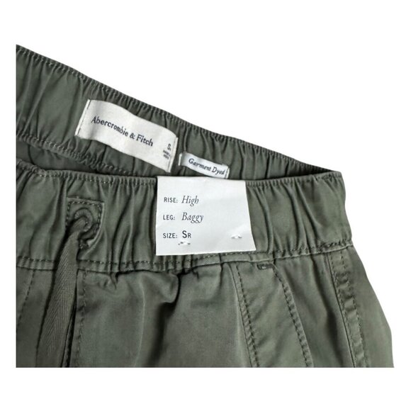 ABERCROMBIE & FITCH High Rise BAGGY Army Green Cargo Wide Leg Pants NWT Womens S - Picture 7 of 8